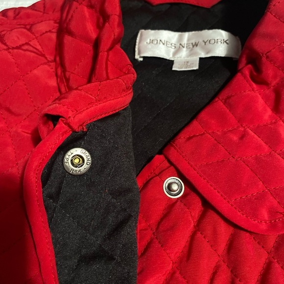 Jones New York Red Quilted Varsity Jacket - Picture 4 of 11